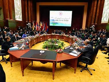 General view of the meeting room at the 23rd ASEAN Summit in Bandar Seri Begawan. Reuters 