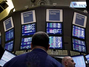 File photo of traders working at the Goldman Sachs posts on the floor of the New York Stock Exchange. AP