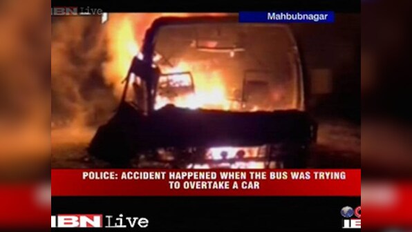 Bodies of AP bus mishap victims shifted to Hyderabad hospital