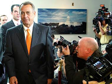Boehner departs after a House Republican caucus meeting at the U.S. Capitol in Washington. Reuters