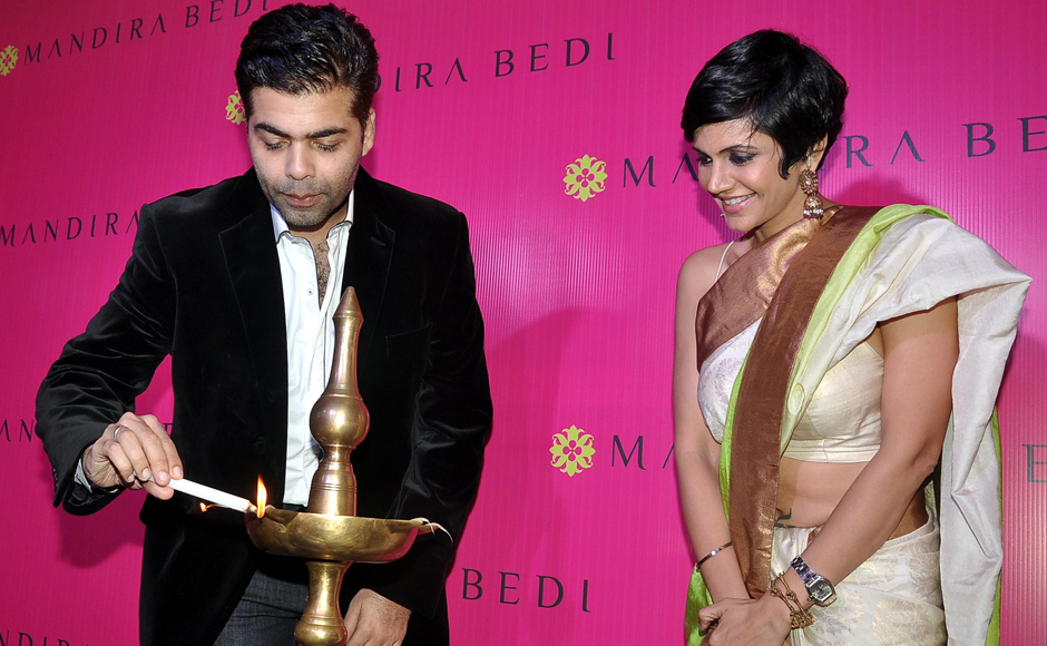 Photos: Karan Johar inaugurates Mandira Bedi's sari store in Mumbai Photos: Karan Johar inaugurates Mandira Bedi's sari store in Mumbai