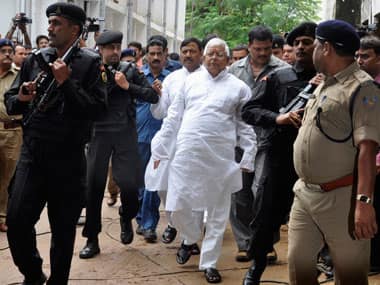 Lalu Prasad Yadav at the Ranchi court. Reuters.