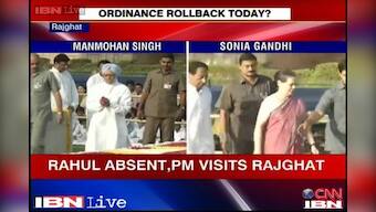 PM, Sonia pay respect to Mahatma at Raj Ghat, but where is Rahul?
