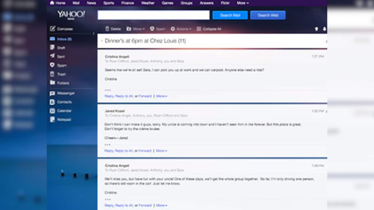 Yahoo mail gets redesigned, looks a lot like Google's Gmail – Firstpost