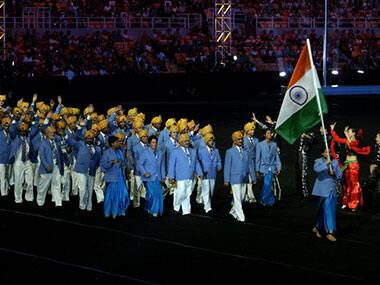 The Indian contingent at the first Lusofonia games in Macau. AFP