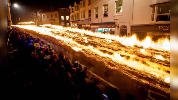 Photos: Thousands attend Bonfire Night parade in England