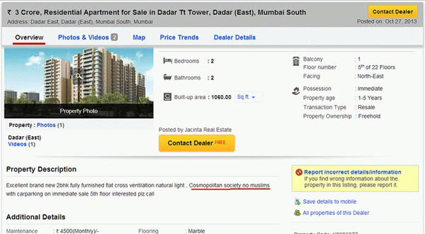 Not responsible for Mumbai racist property ad, says 99acres Not responsible for Mumbai racist property ad, says 99acres