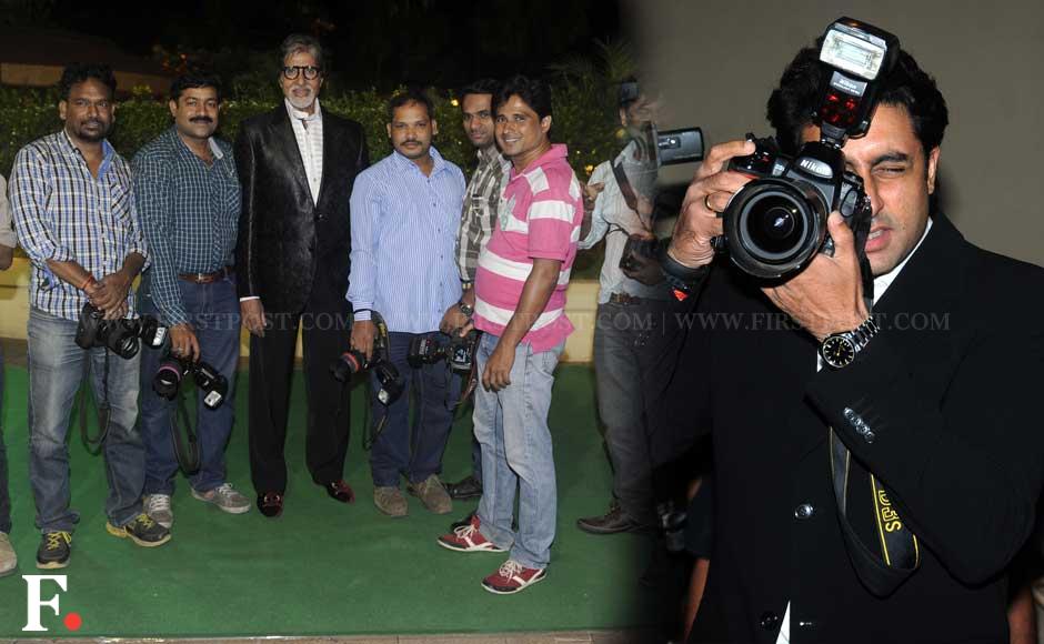 Images: Abhishek Bachchan turns tables, takes pics of journalists Images: Abhishek Bachchan turns tables, takes pics of journalists