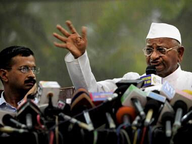 Anna Hazare with Arvind Kejriwal. PTI image