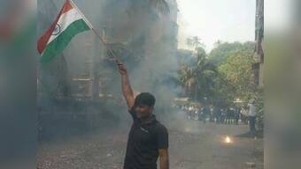 Watch: Campa Cola residents inadvertently spark fire while celebrating