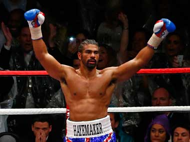 David Haye after a bout in 2012. Reuters