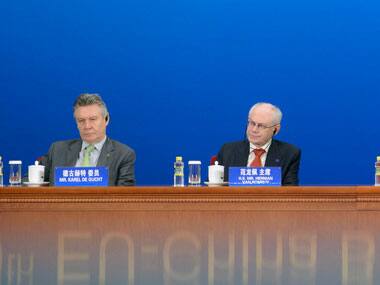 EU President said that Syria can't be solved through military means. AP