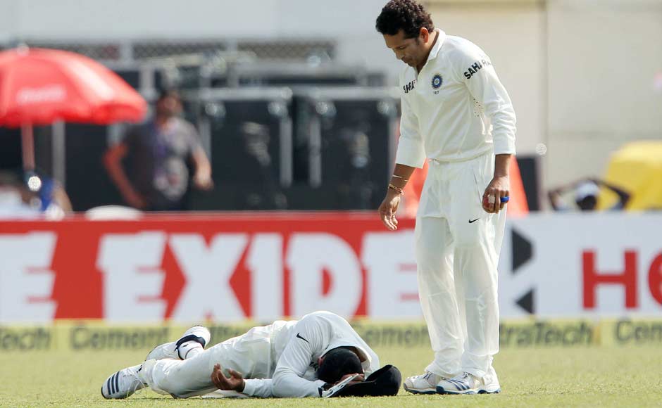 Virat Kohli took a hit while fielding and Sachin Tendulkar was the first to see if he was fine. BCCI