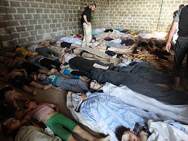 purports to show dead bodies after an attack on Ghouta, Syria on Wednesday, Aug. 21, 2013. The tiny and impoverished Balkan nation of Albania was emerging Friday, Nov. 15, 2013 as a likely location for the destruction of Syria's chemical weapons stockpile. The Organization for the Prohibition of Chemical Weapons was discussing a plan to destroy its estimated 1,000-metric-ton arsenal, which includes mustard gas and the deadly nerve agent sarin. Syria says it wants the weapons destroyed outside the country and the OPCW has described that as the 