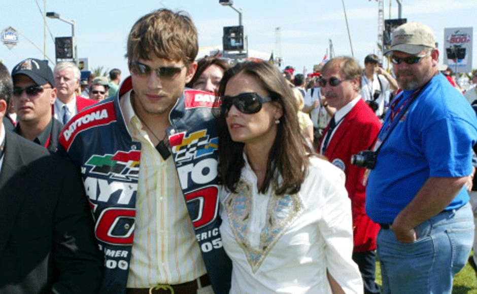 The couple married on 24 September, 2005. In the picture we see Ashton Kutcher and Demi Moore before the start of the Daytona 500 at Daytona International Speedway in Daytona, Florida on February 20, 2005. Courtesy: Getty Images. 