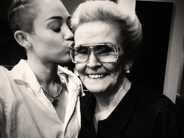 Miley Cyrus gets tattoo of grandma's face inked on her forearm Miley Cyrus gets tattoo of grandma's face inked on her forearm