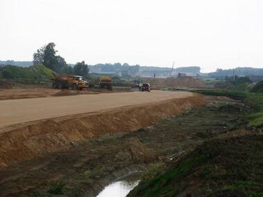 A view of an empty section of the A2 highway constructed by Chinese builder COVEC near the town of Lyszkowice