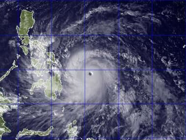 This image provided by the U.S. Naval Research Lab shows Typhoon Haiyan taken by the NEXSAT satellite. AP.