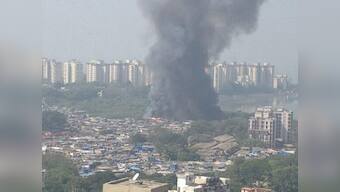 Fire in slum area near Wadala in Mumbai
