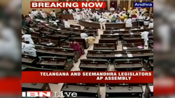 Telangana bill tabled in Andhra assembly amid protests