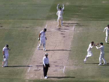 Australia celebrate the wicket of Kevin Pietersen. Reuters