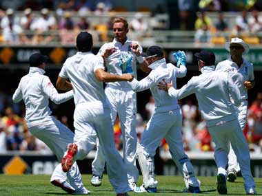 Ashes: Stuart Broad gets out LBW... and injures his foot Ashes: Stuart Broad gets out LBW... and injures his foot
