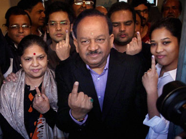 Delhi elections: BJP far ahead of Cong, AAP, says Harsh Vardhan Delhi elections: BJP far ahead of Cong, AAP, says Harsh Vardhan