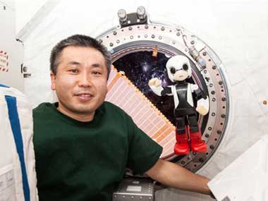 A happy camper Kirobo seems to be enjoying himself in space. AP