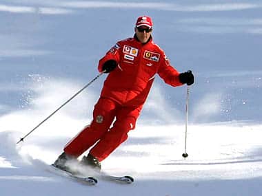 Ferrari's Formula One driver Schumacher skis during his team's winter retreat in Madonna Di Campiglio. Reuters
