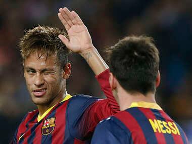 File photo of Neymar and Messi. Reuters