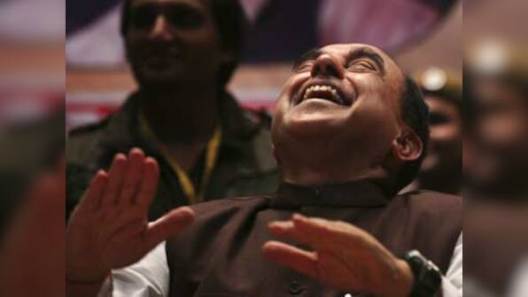 Delhi: Cong protest outside Subramanian Swamy's residence