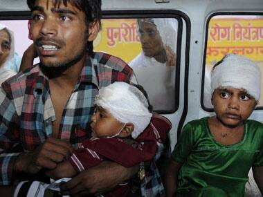 Victims of Muzaffarnagar riots. AFP.