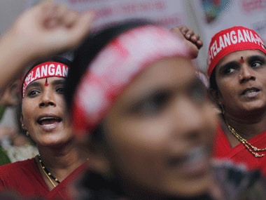Telangana supporters. Agencies.