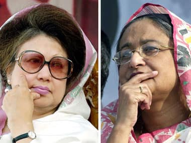 Begum Khaleda Zia and Begum Sheikh Hasina AFP