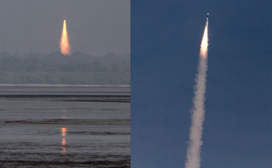India's Geosynchronous Satellite Launch Vehicle (GSLV-D5) blasts off carrying a 1980 kg (4365 pounds) GSAT-14 communication satellite from the Satish Dhawan space centre at Sriharikota, about 100 km (62 miles) north of the southern Indian city of Chennai, January 5, 2014. REUTERS