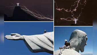 Photos: Lightning chips fingers, head of Rio’s Christ statue