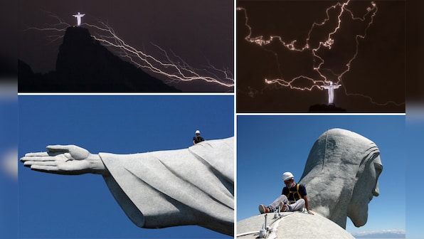 Photos: Lightning chips fingers, head of Rio’s Christ statue