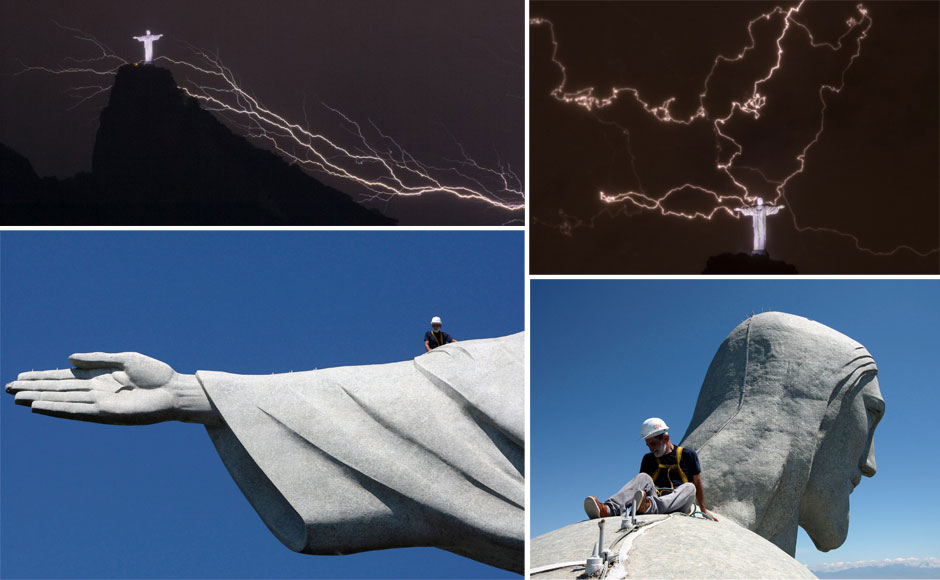 Photos: Lightning chips fingers, head of Rio’s Christ statue Photos: Lightning chips fingers, head of Rio’s Christ statue