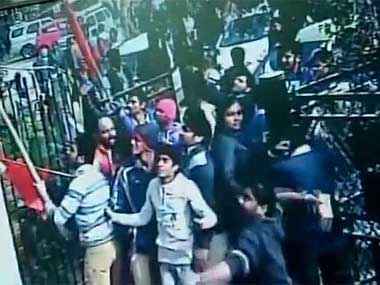 A screengrab from the CCTV footage at the AAP office. 