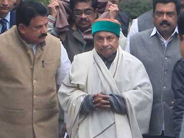 Union Defence Minister AK Antony arrives to pay his last respects to Sunanda Puskar at the residence of Union Minister Shashi Tharoor in New Delhi on Saturday. PTI 