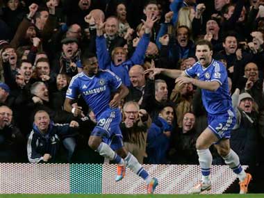 Eto'o was on target thrice for Chelsea. AP