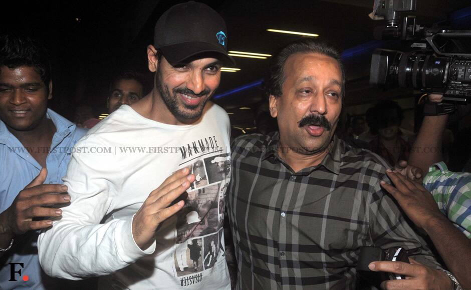 The actor however had Congress MLA Baba Siddiqui waiting to meet him at the airport. And no he didn't turn up with any wedding gifts. Sachin Gokhale/ Firstpost