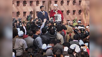 Delhi CM Arvind Kejriwal clears office files at dharna site