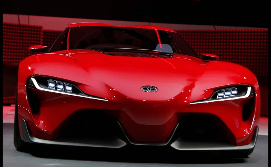 View of the Toyota FT-1 concept car's grille area as it is unveiled during the press preview day of the North American International Auto Show in Detroit, Michigan January 13, 2014. REUTERS