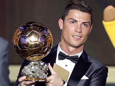 Ronaldo takes hope the award for the third time. AP