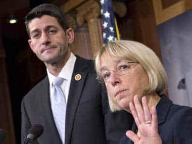 House Budget Committee Chairman Rep. Paul Ryan, R-Wis., left, and Senate Budget Committee Chair Sen.Patty Murray, D-Wash. AP