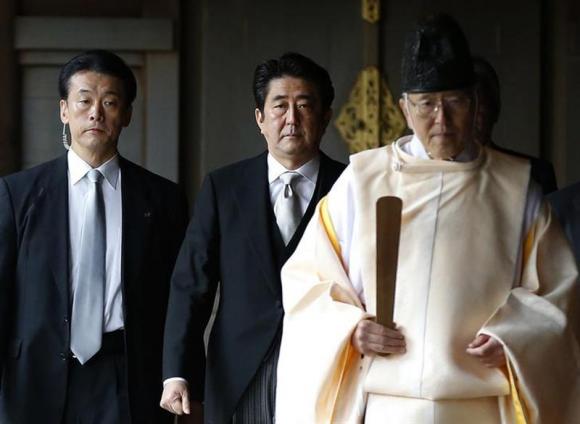 Japan minister follows Abe in visit to war shrine, pouring salt on wound for China Japan minister follows Abe in visit to war shrine, pouring salt on wound for China