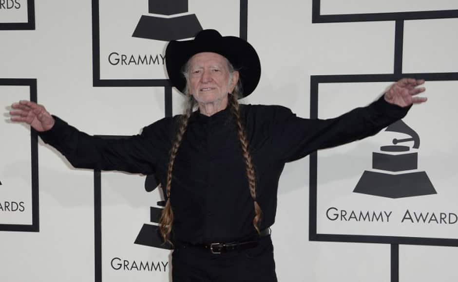 Country star Willie Nelson showed up on the Grammy red carpet donning his signature long braids. AFP image