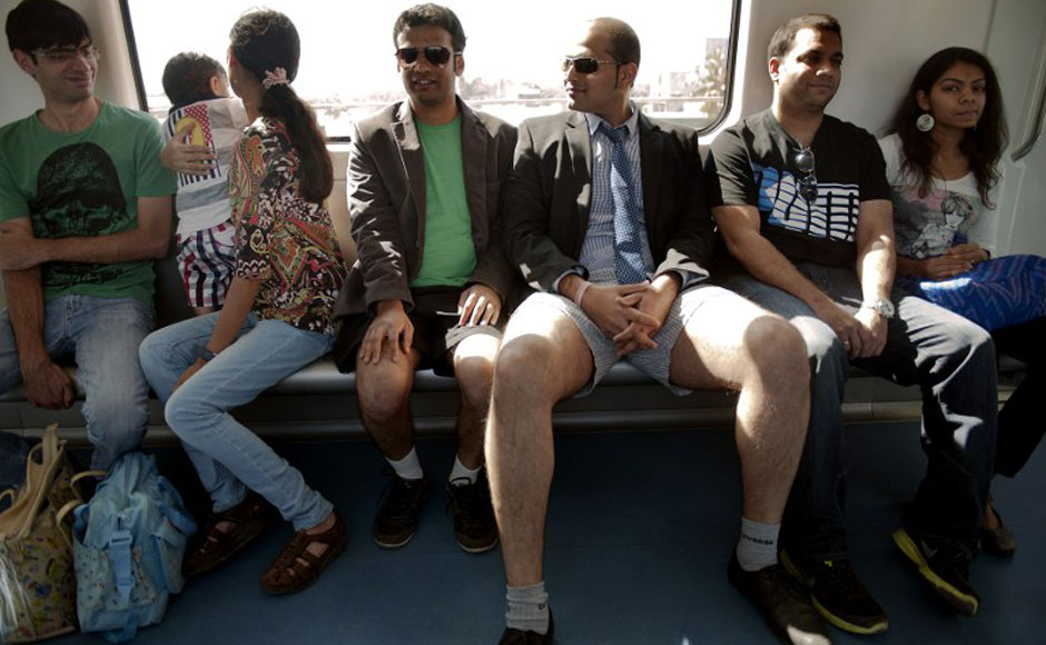 Photos: Bangalore men prove pioneers for Indian No pants Subway Day Photos: Bangalore men prove pioneers for Indian No pants Subway Day