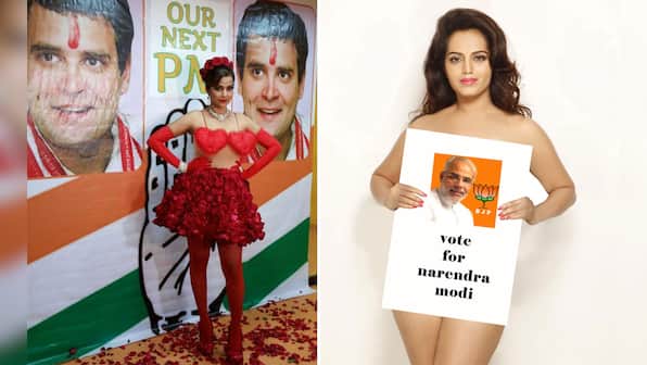 Photos: Starlets strip to support Narendra Modi and Rahul Gandhi
